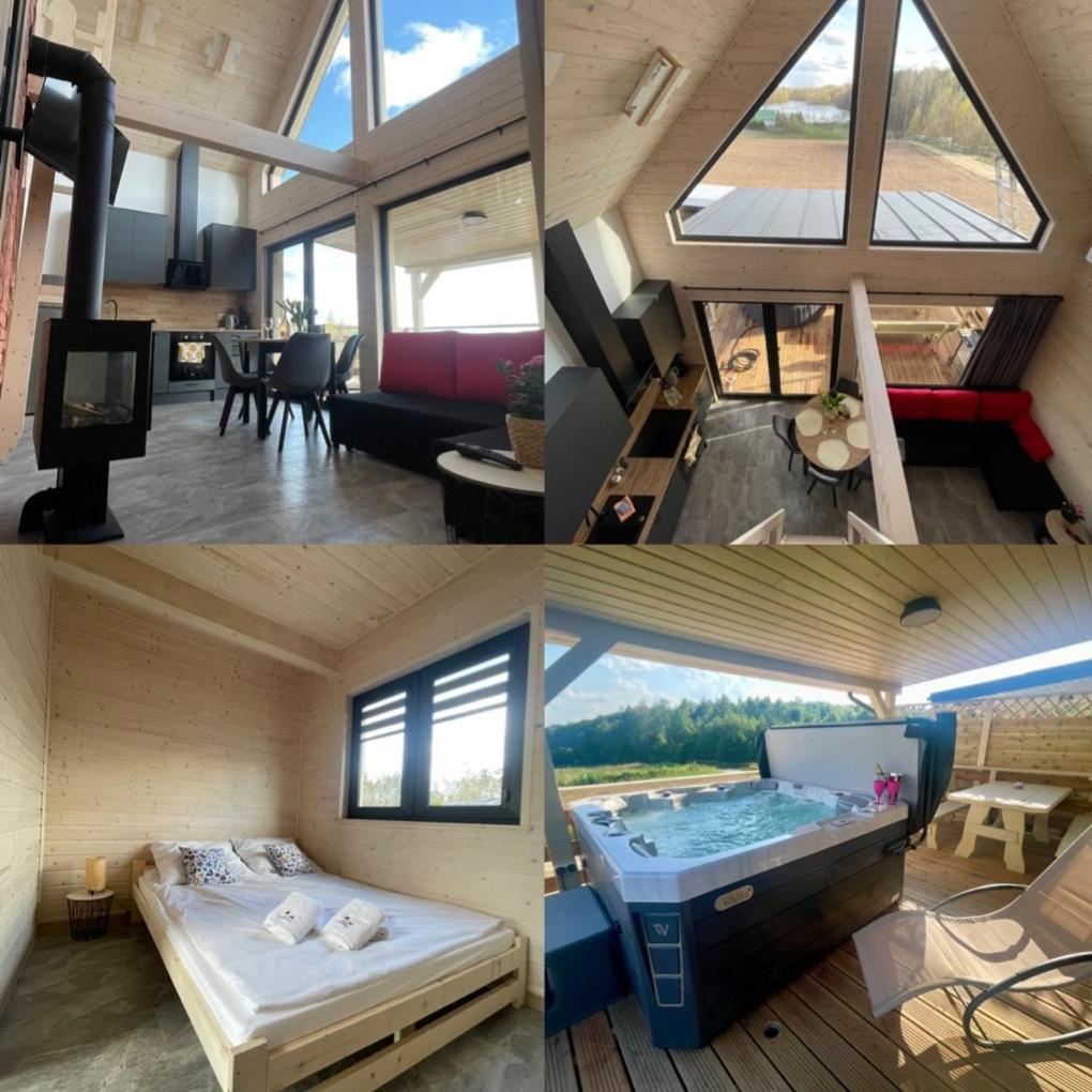 Osada Skoczkowo Komfortowe Domki Z Jacuzzi Nad Jeziorem- Sauna- Balia- Prywatny Staw Wedkarski Podiazy Esterno foto