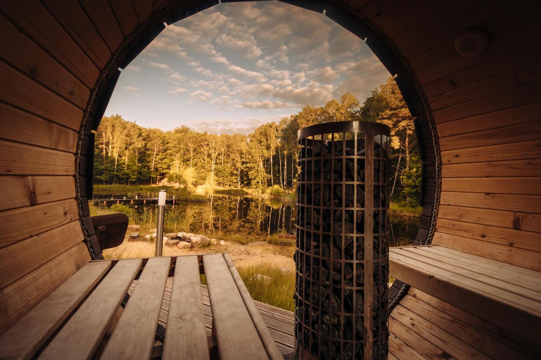 Osada Skoczkowo Komfortowe Domki Z Jacuzzi Nad Jeziorem- Sauna- Balia- Prywatny Staw Wedkarski Podiazy Esterno foto